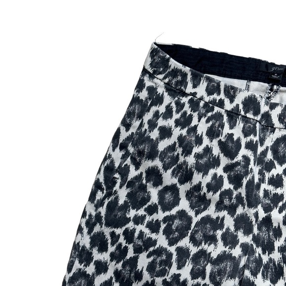 J. Crew Martie Slim Crop Pants in Leopard Stretch Cotton US 2 - Picture 2 of 7
